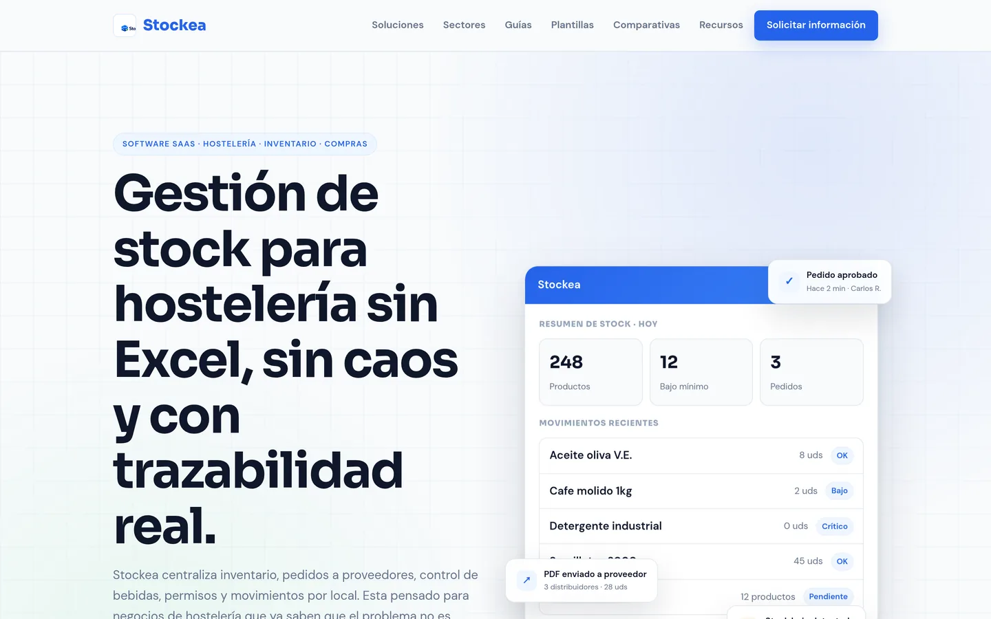 Captura de la web de Stockea